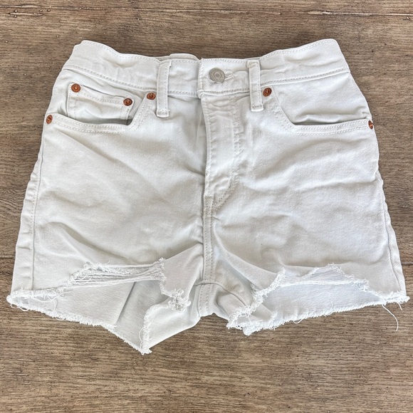 Levi's Pants - Levi's White High Waist Distressed Jean Shorts